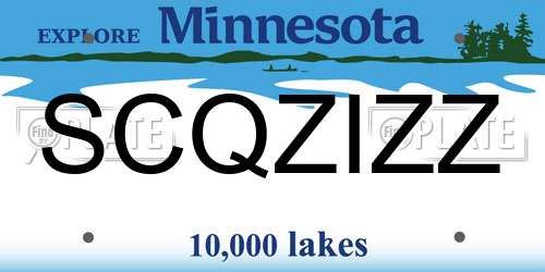 SCQZIZZ Minnesota License Plate