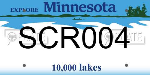 SCR004 Minnesota License Plate