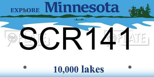 SCR141 Minnesota License Plate
