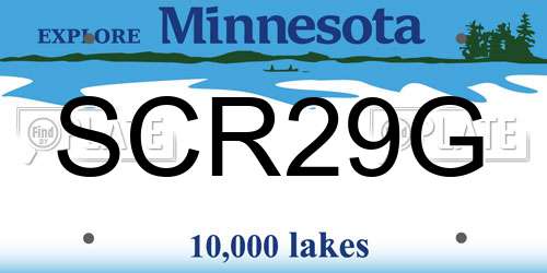 SCR29G Minnesota License Plate