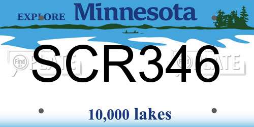 SCR346 Minnesota License Plate