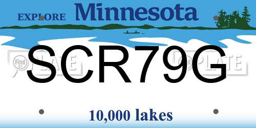 SCR79G Minnesota License Plate