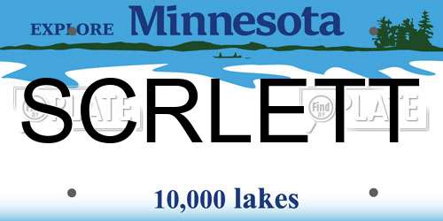 SCRLETT Minnesota License Plate