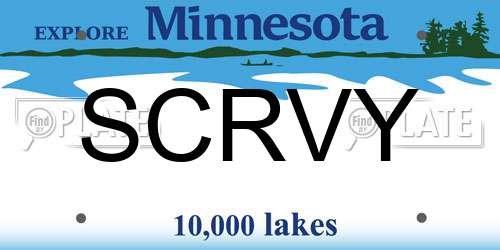 SCRVY Minnesota License Plate