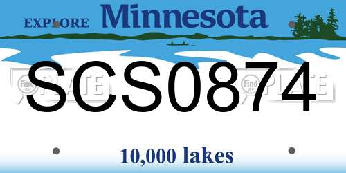 SCS0874 Minnesota License Plate
