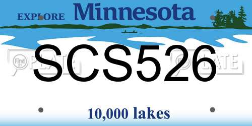 SCS526 Minnesota License Plate