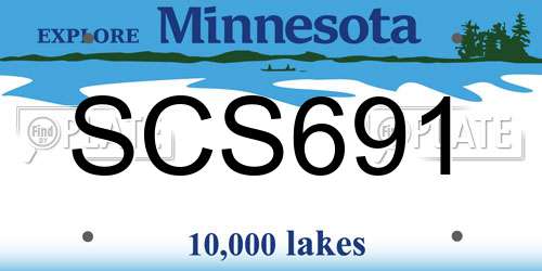 SCS691 Minnesota License Plate
