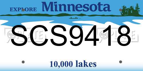 SCS9418 Minnesota License Plate