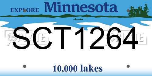 SCT1264 Minnesota License Plate