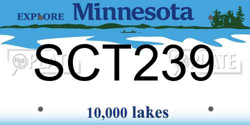 SCT239 Minnesota License Plate