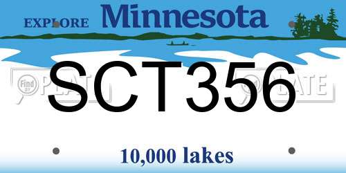 SCT356 Minnesota License Plate
