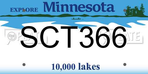 SCT366 Minnesota License Plate