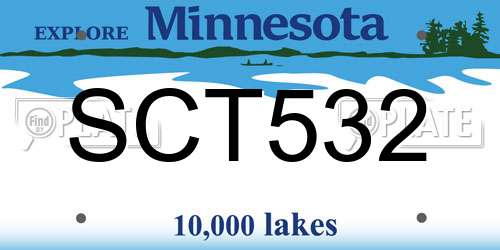 SCT532 Minnesota License Plate