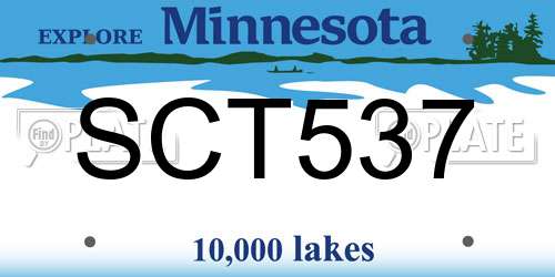 SCT537 Minnesota License Plate