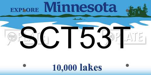 SCT53T Minnesota License Plate