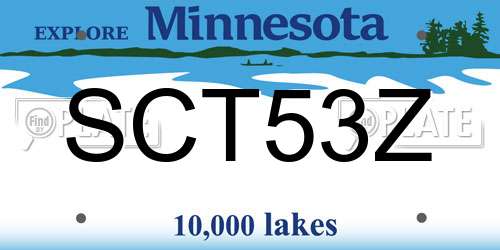 SCT53Z Minnesota License Plate