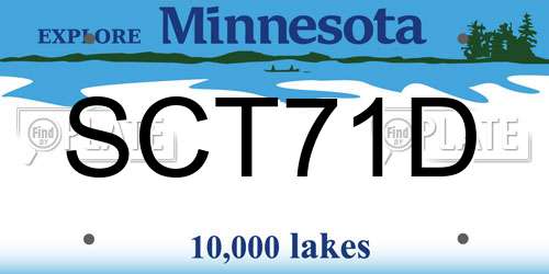 SCT71D Minnesota License Plate