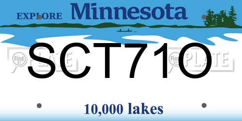 SCT71O Minnesota License Plate