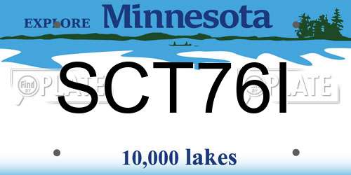 SCT76I Minnesota License Plate