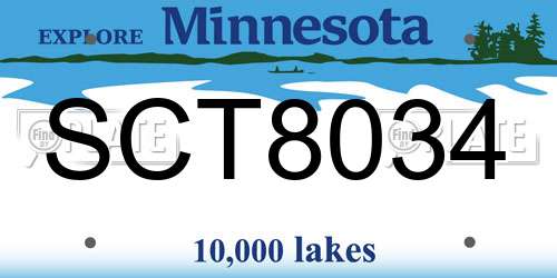 SCT8034 Minnesota License Plate