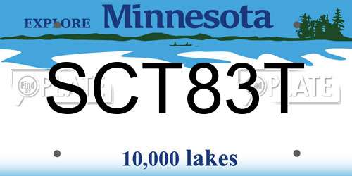 SCT83T Minnesota License Plate
