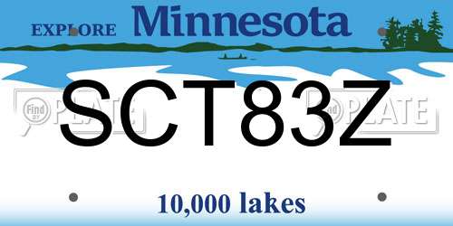 SCT83Z Minnesota License Plate