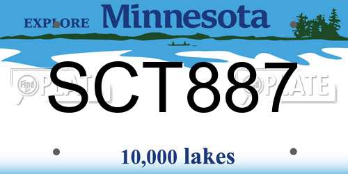 SCT887 Minnesota License Plate