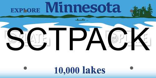 SCTPACK Minnesota License Plate