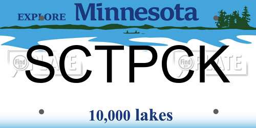SCTPCK Minnesota License Plate