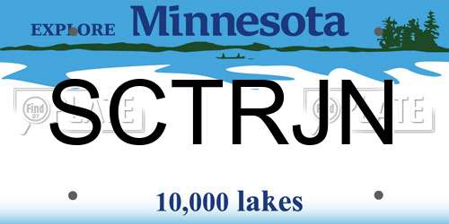 SCTRJN Minnesota License Plate