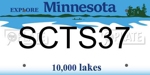 SCTS37 Minnesota License Plate