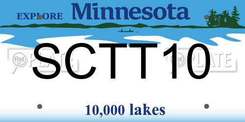 SCTT10 Minnesota License Plate
