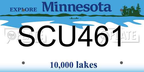 SCU461 Minnesota License Plate