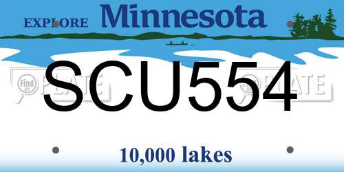 SCU554 Minnesota License Plate