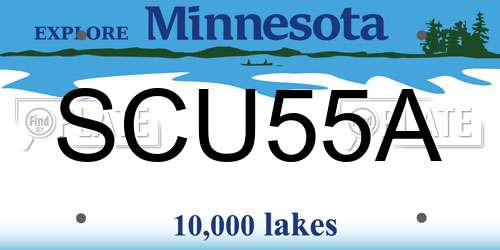 SCU55A Minnesota License Plate