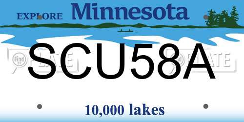 SCU58A Minnesota License Plate