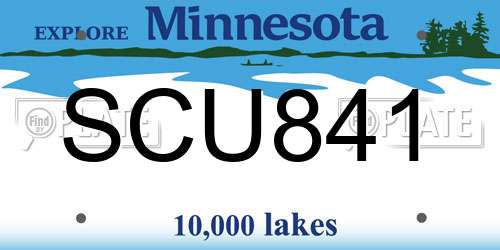 SCU841 Minnesota License Plate
