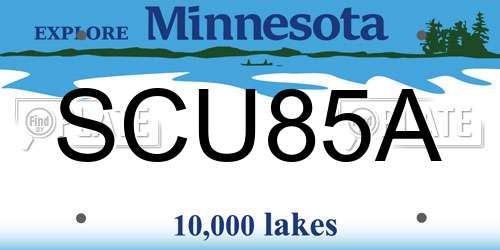 SCU85A Minnesota License Plate