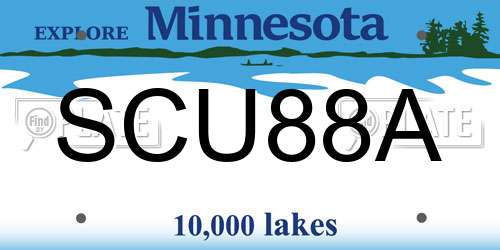 SCU88A Minnesota License Plate