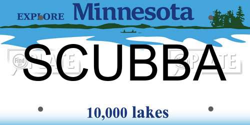 SCUBBA Minnesota License Plate
