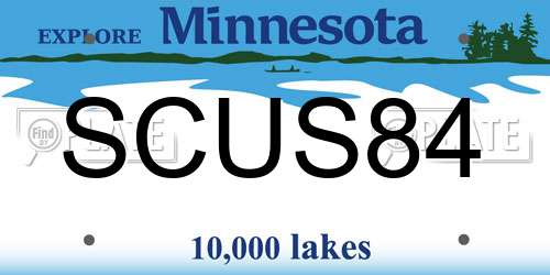 SCUS84 Minnesota License Plate