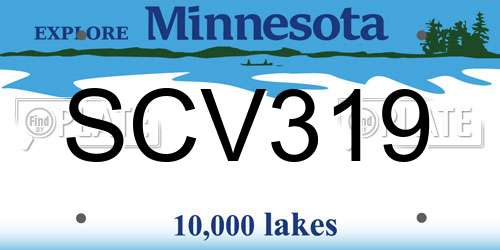 SCV319 Minnesota License Plate