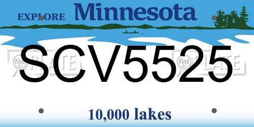 SCV5525 Minnesota License Plate
