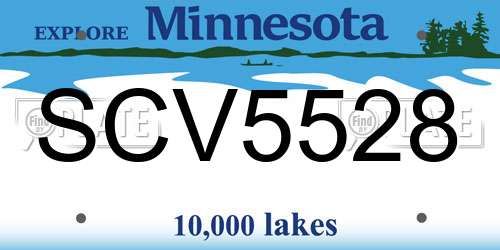 SCV5528 Minnesota License Plate