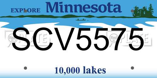 SCV5575 Minnesota License Plate