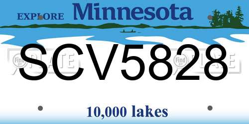 SCV5828 Minnesota License Plate