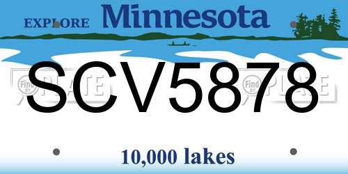 SCV5878 Minnesota License Plate