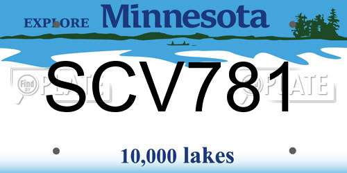 SCV781 Minnesota License Plate