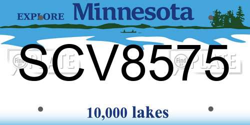 SCV8575 Minnesota License Plate