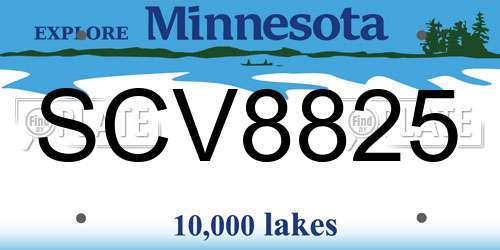 SCV8825 Minnesota License Plate